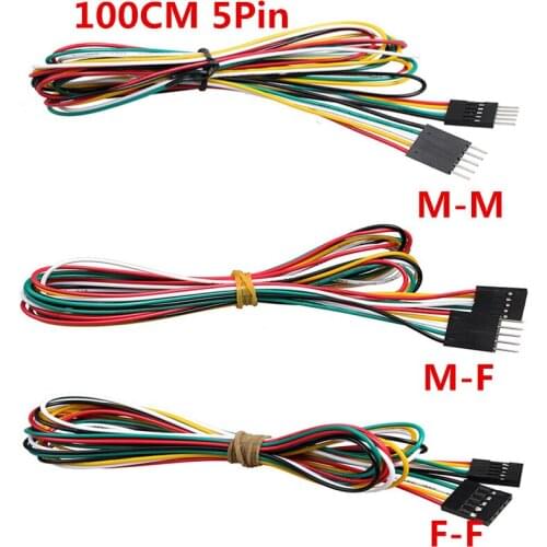 10pcs/lot 5pin 100cm M-M M-F F-F DuPont Cable AWG24 Jumper Wires for Electronic DIY Experiment Breadboard for UNO R3 Kits