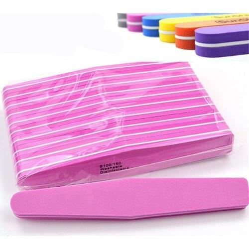 10pcs/lot Rhombus Double Side Nail files buffer 100/180 Polishing Grinding Manicure Pedicure Nail Buffers File Tools