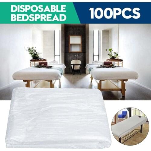 100Pcs Transparent Disposable Duvet Couch Cover Waterproof Film SPA Salon Massage Treatment Table Sheets Beauty Bed Spread Sheet