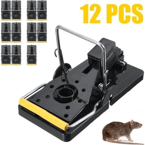 12Pcs Plastic Mouse Trap Reusable Rodent Snap Traps Plastic Mice Rat Catcher Indoor Outdoor Pest Control