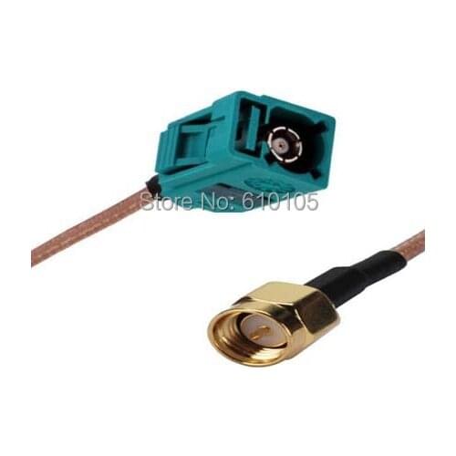 2pcs RG316 Fakra Jack "Z" straight Female to SMA Male plug pigtail cable RG316 20cm for Car GPS Cable