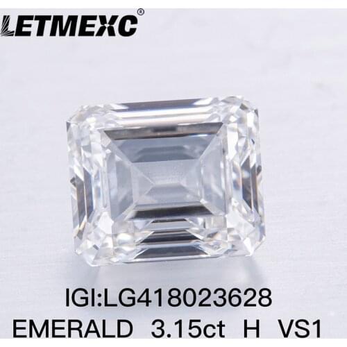 3.15 Carat Emerald Cut IGI CVD Diamond Excellent Cutting Lab Grown Diamond