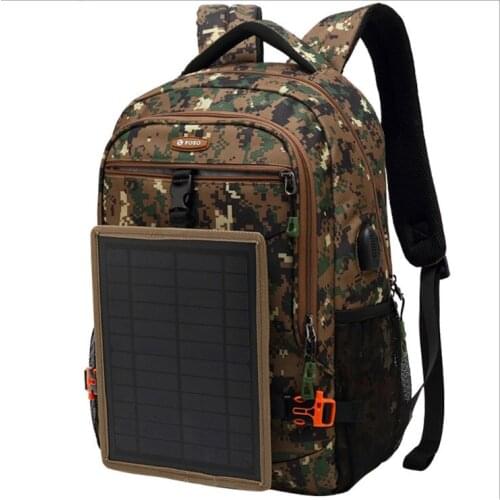 30L Military Camouflage Backpack Men Hiking Camping Bag USB Solar Charging Computer Backpack Waterproof Outdoor Travel Backpack