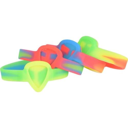 4 Colors Waterproof Guitar Picks Bracelet Picks Wrist Strap Pick Bag Guitarra Picks Ring Hand Chain Guitarra Picks Holder Strap