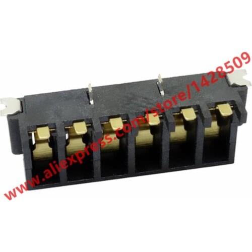 5pcs Side Voltage 6-Pin Gold Plating Male Socket Plug Battery Connector For Navigator 2.5mm Pitch 6.4mm Height