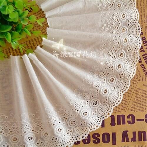 5Yard/lot Diy high quality cotton cloth embroidery lace fabric decoration clothes accessories 15cm wide