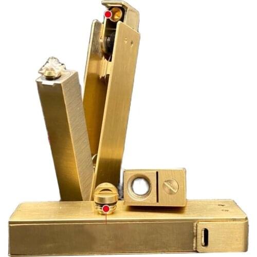 Antique Golden Pure brass gasoline lighter One-click eject oil tank Insurance Collector Lighter