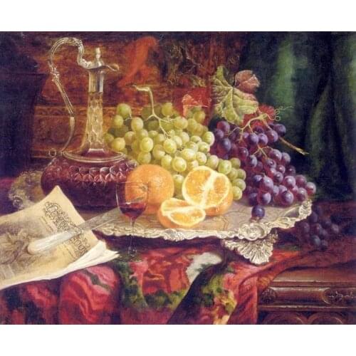 Free shipping home wall art decoration picture realist life still life fruits table scenery oil painting canvas prints on canvas