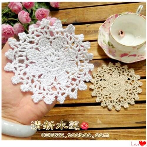 Free shipping new 2015 30pic/lot cotton placemat lace doilies as novelty households for cup pad as wedding decoration coaster