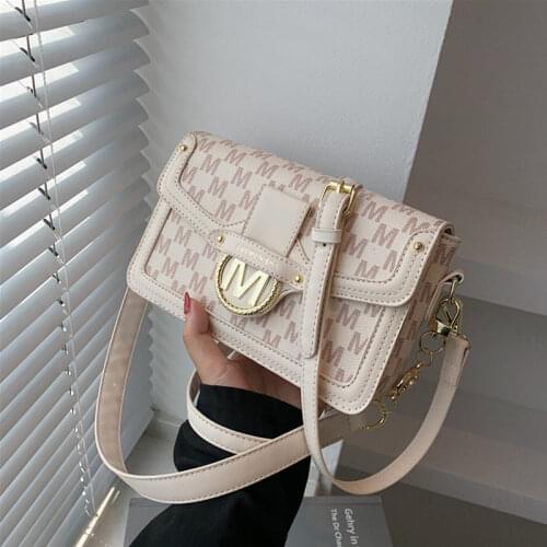 Burminsa Letters Printing Small Shoulder Crossbody Bags For Women Designer Brand Luxury Flap Purses And Handbags 2021 White Pink