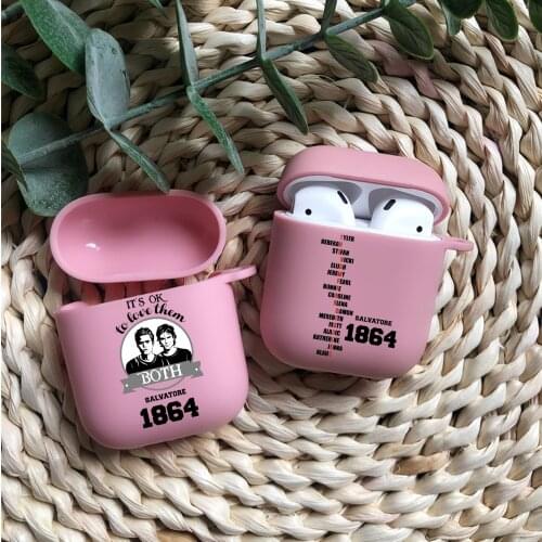 Fashion Vampire Diaries Damon Candy pink Bluetooth TPU silicone Airpod Case For Airpods 2 Airpods1 Airpods pro 3 TPU soft cover