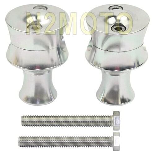 CNC Sliver Pair of Round 1" Handlebar Riser Universal 25.4MM Handlebar Bar Mount Clamp for Harley Chopper Cruiser