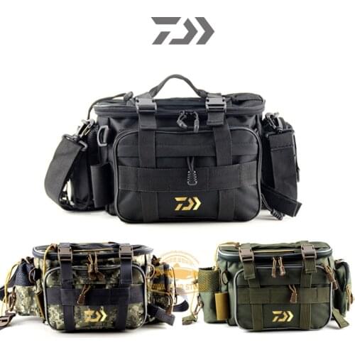 DAIWA Fishing Bag Fishing Tackle Bags Multifunctional Waist Pack Fishing Lures Gear Storage Bag Single Shoulder Crossbody Bag