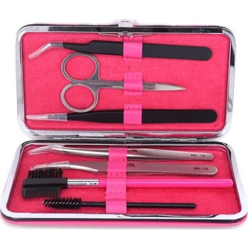 Damman Portable Eyelash Tweezer Scissors Storage Box Lash Tweezers Case Makeup Bag Protective Brushes Pencil Eyeliner Case