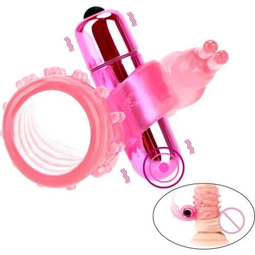 Elastic Male Delay Ejaculation Ring Vibrating Penis Ring Clitoris Stimulate Cockring Vibrator Sex Toys for Couples
