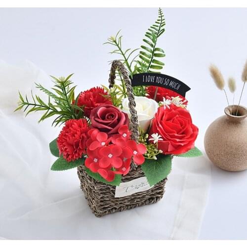 Artificial Rose Soap Flower Hand-held Bouquet For Wedding Decoration Basket Birthday High-quality Silk And Plastic Real Touch
