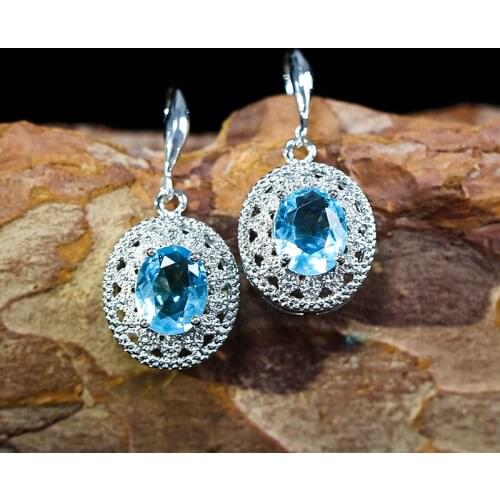 Classic Natural Stone Sea Blue Drop Earrings Fashion Jewelry Women Dangle Earring for Girl Gift Aretes De Mujer Modernos 2020