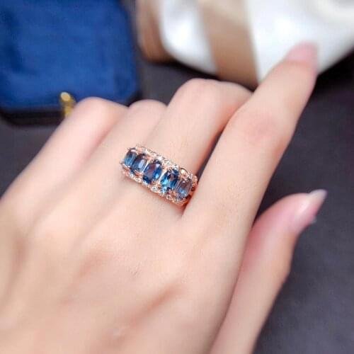 100% Natural Light Blue Topaz Ring for Daily Wear 4mm*6mm VVS Grade Topaz Silver Ring 925 Silver Topaz Jewelry