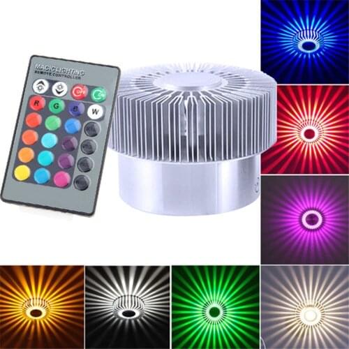 Colorful RGB Sun Flower Wall Lamp Surface Install LED Light Luminaire Lighting