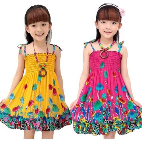 Girls Dress Summer Fashion Sling Floral 3 8 Beach Year Princess Dress Clothes Girls 4 Kids Children 6 12 Dresses 10 Bohemian 7