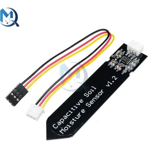 Capacitive Soil Moisture Sensor Module Not Easy to Corrode Wide Voltage Wire 3.3~5.5V Corrosion Resistant W/ Gravity for Arduino