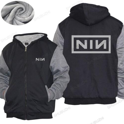 Cotton warm coat Men winter zipper Tops Nine Inch Nails thick hoody Rock Band Men Sports Cotton Brand thick hoody drop shipping