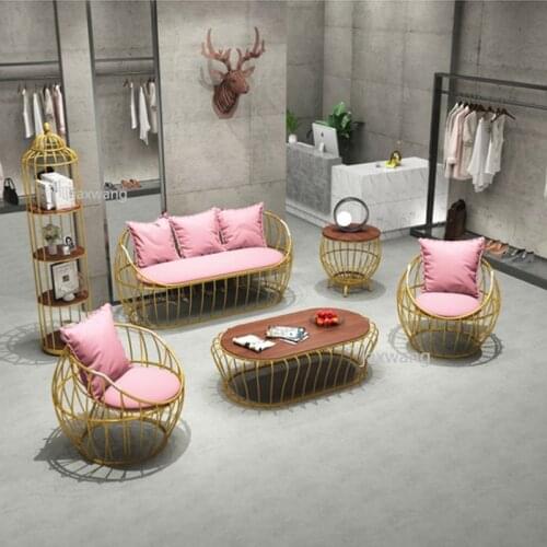 Customizable Golden Iron Sofa Leisure Chair Bedroom Combination Furniture Living Room Set Modern Living Room Furniture Sofas