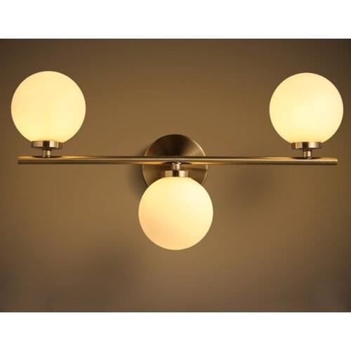 Nordic Glass Ball LED Wall Light for Bedside Indoor 3w 6w 9w Wall Lamp Sconce with G4 Bulb for Bathroom Mirror Light AC110-220V