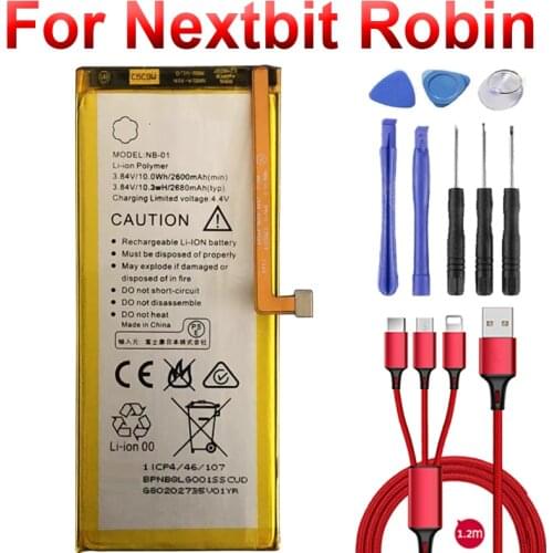 NB-01 For Nextbit Robin Battery 3.84V 2680mAh/10.3Wh battery Batteries+USB cable+toolkit