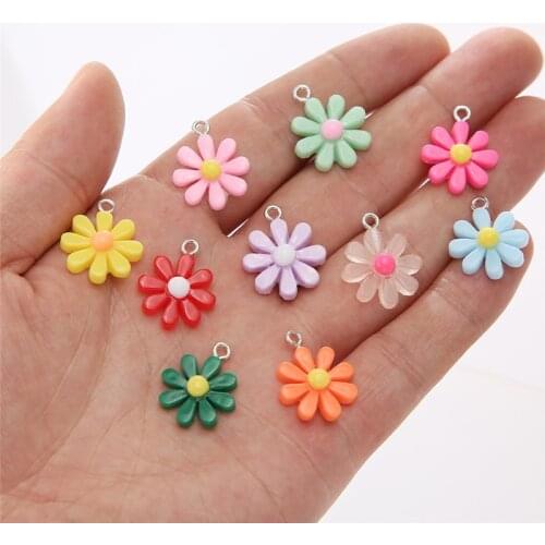 New 10pcs/lot Beautiful Flowers Resin Charms Petal Flower Pendant For Woman Girls Making Jewelry DIY Ornament Decoration