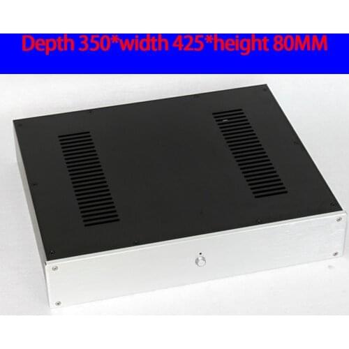 350*425*80MM WA118 All-aluminum power amplifier chassis box DIY shell with foot screw power amplifier box shell