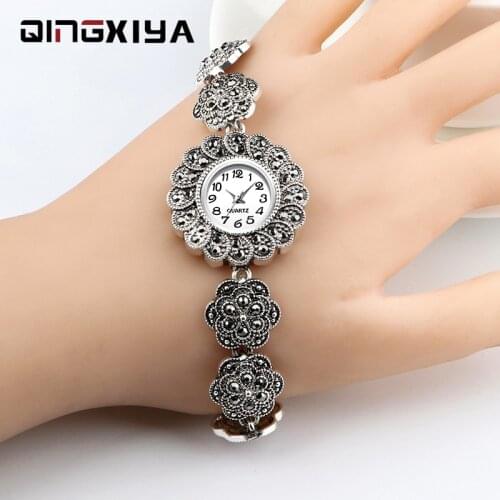 QINGXIYA Womens Silver Watch
