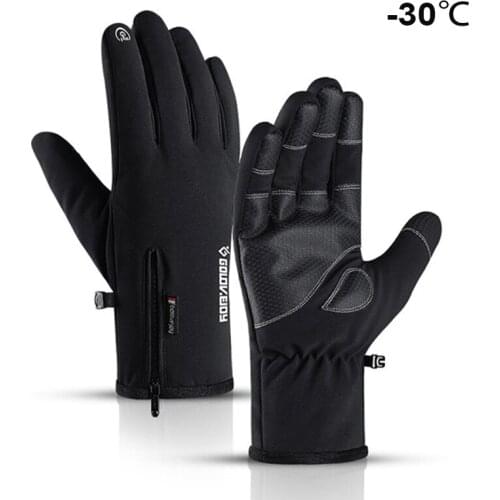 Bicycle Thermal Gloves Windproof Waterproof MTB Bike Cycling Gloves Anti-slip Touch Screen Sport Ski Mittens Full Finger winter