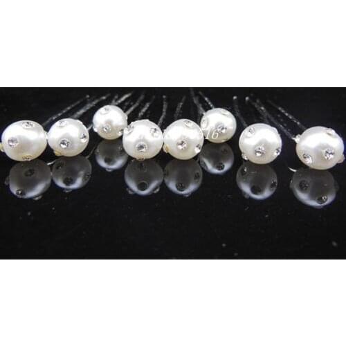 200 Pcs Free Shipping Woman White Color Pearl Crystal Bridal Wedding Prom Girl Hair Pins Hair Accessory Hair Clips
