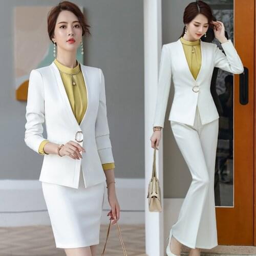 Ladies suit new autumn fashion Slim thin professional wear skirts wild trousers suit temperament womens two-piece suit