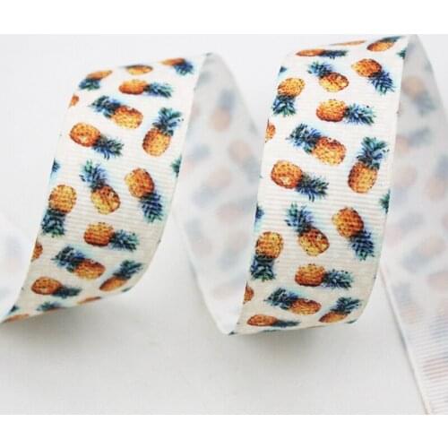 1-1/2" pineapple printed 38mm grosgrain ribbon polyester webbing party decoration DIY 10 yards