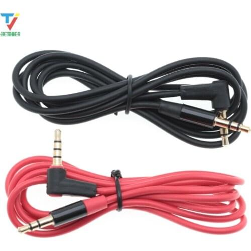 100pcs/lot 3.5mm Male to Male 3 straight ends to 4 elbows Detox/Pro Headphone Replacement Audio Extension Cable AUX Cable cheap