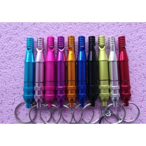 200PCS Aluminum whistle Keychain For Outdoor Emergency Survival Safety Sport Random Color Portable seal waterproof whistle