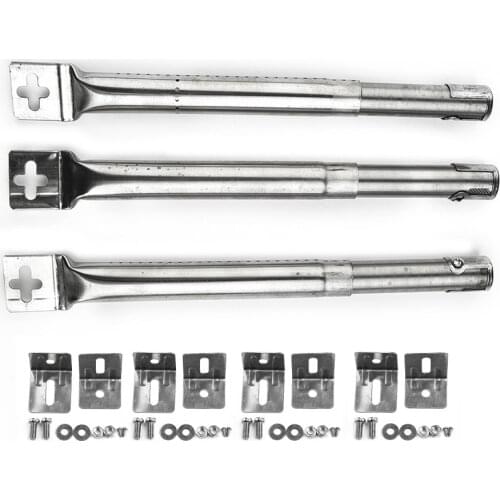 BBQ Grill Tube Burners 3pcs Universal Straight Pipe BBQ Grill Tube Burners Stainless Steel Adjustable Gas Grill Parts Replacemen