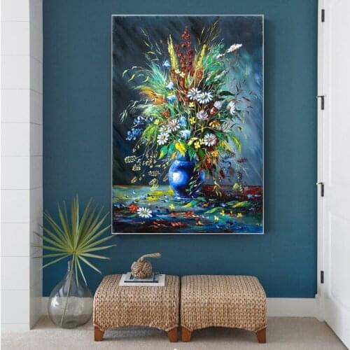 Abstract Classic Oil Painting Flowers Canvas Paintings Wall Art Prints Poster Living Room Decor Paintings On The Wall Home Decor