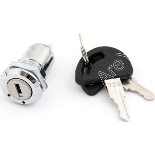 Areyourshop Key Switch D332 16mm Security Electronic Key Lock Switch On/Off 2 Positon With Key 2A 25