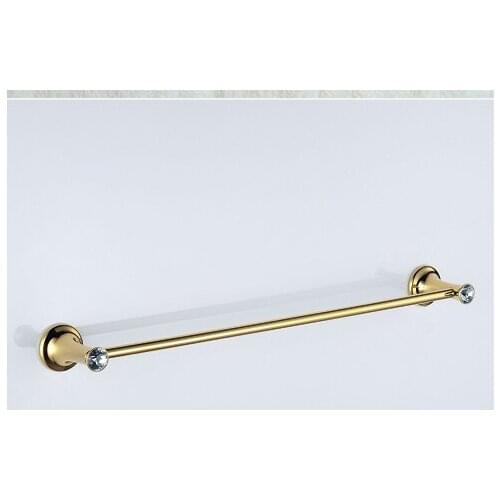 FREE SHIPPING GOLD CLOUR bathroom single towel bar with crystal to match faucet