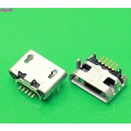 Cltgxdd 100pcs Micro USB 5pin no side Ox horn female usb socket Flat mouth four legs socket mini usb connector