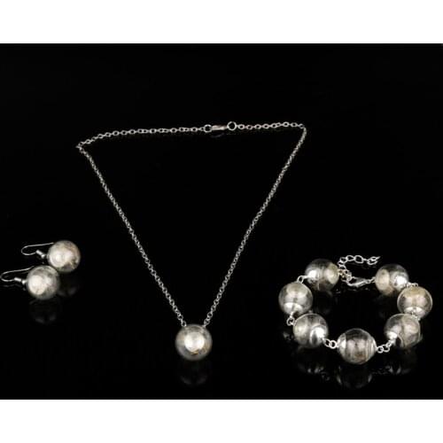 Dongsheng Crystal Glass Ball Belief Indian Dandelion Seed Glass Drifting Bottle Wish Pendant Necklace Chain Choker Necklace