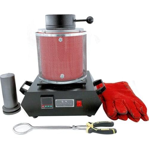 Electric Melting Furnace 1/2/3KG Induction Melting Ovan Furnace for Aluminum, Copper, Gold, Lead, Silver