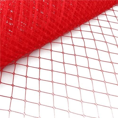 Red or Multiple Color 25Cm Birdcage Veiling Millinery Hat Veil DIY Hair Accessories Vintage Cocktail Fascinator Veils 10Yard/Lot