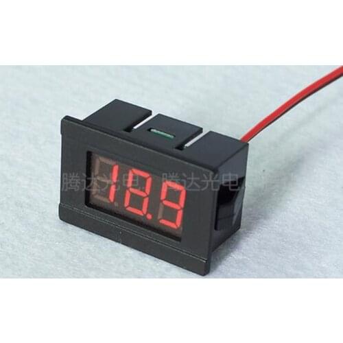Hot sale 0.36inch 50PCS 2 Wire Red DC4.5-30V LED Panel digital display Voltage Meter Voltmeter 34mm*23mm*17mm