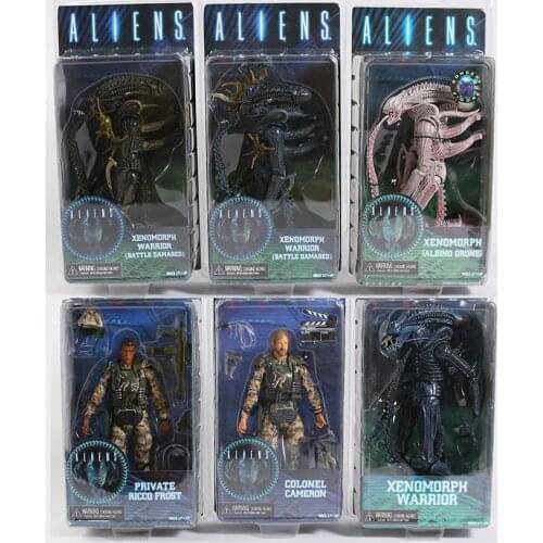 NECA Aliens Xenomorph Warrior Dog Alien Ellen Ripley Weyland Yutani Bishop Colonel Cameron 7"Action Figure Collectible Model Toy
