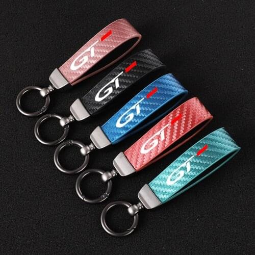 Leather Car KeyChain 360 Degree Rotating Horseshoe Key Rings for Peugeot GT 3008 5008 4008 3008GT 2008 508 408 308 accessories