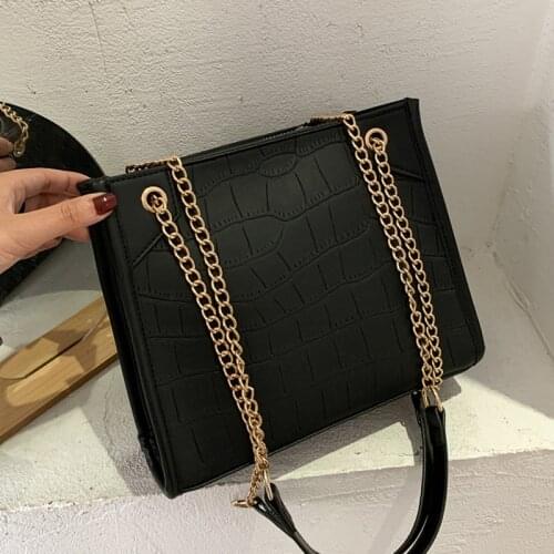 Women Fashion Leather Shoulder Bag Large Capacity Luxury Female Handbags Zipper Chain Crocodile Print Desinger Crossbody Totes